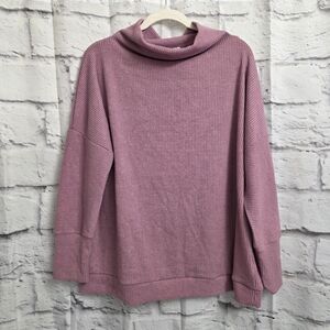 ANDREE BY UNIT Mauve Mock Neck Sweater Size Large
